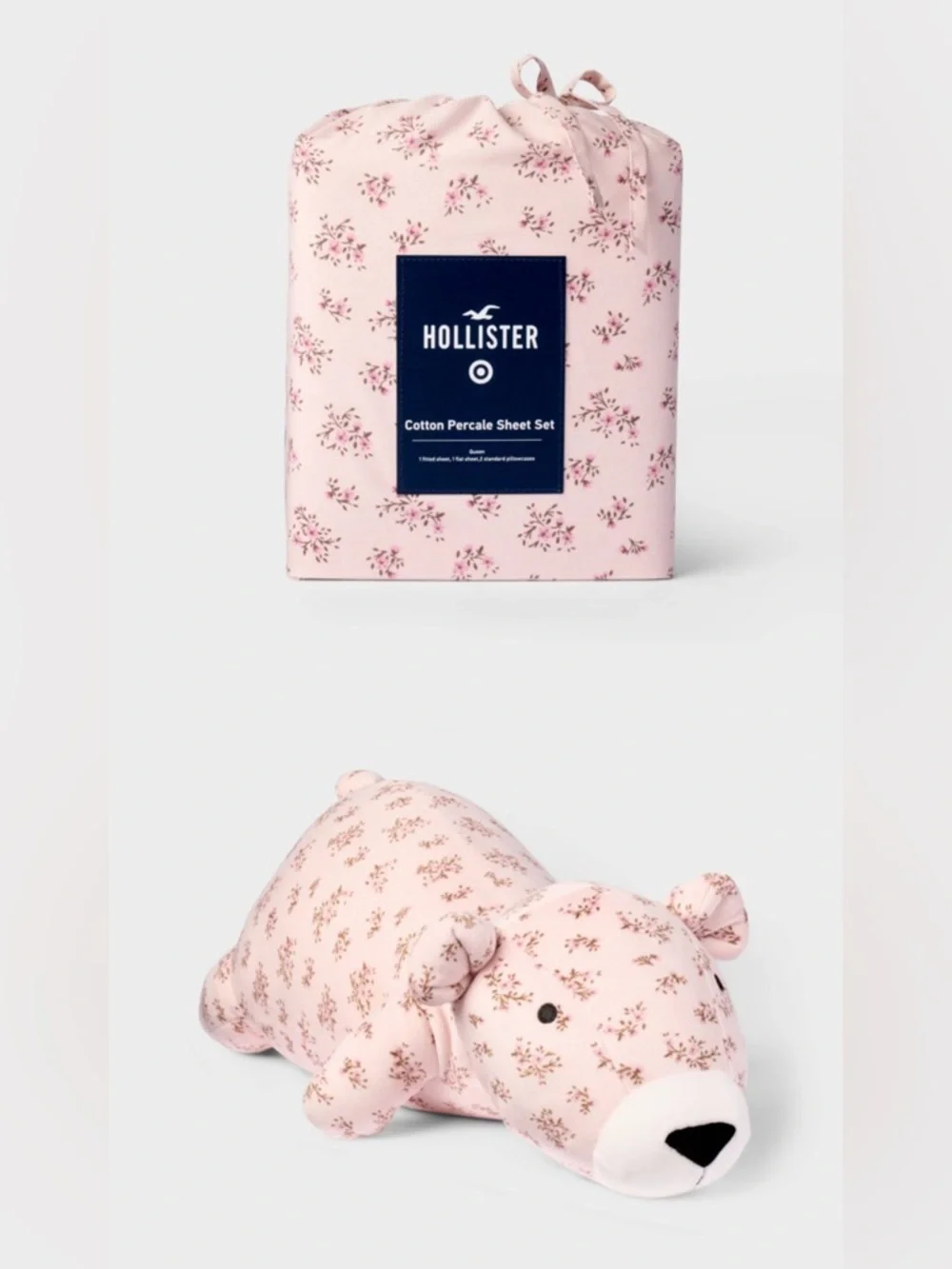New Hollister Twin Sheet Set Floral New Weighted Bear Dorm Girl Bedding
